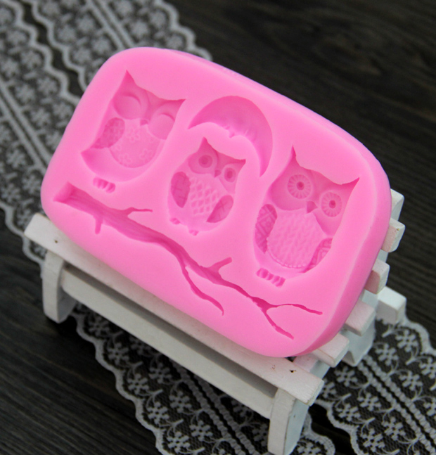 DIY animal owl  silicone Fondant Mold,Resin Clay Chocolate Candy Silicone Cake Mould,Fondant Cake Decorating Tools