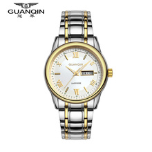 Original GUANQIN Quartz Watches Men Top Brand Luxury Waterproof Week Calendar Fashion Sapphire Mirror Men Watch Montres Hommes