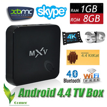 MXV Android 4.4 TV Box Amlogic S805 Quad Core IPTV 1G/8G Kodi/XBMC HDMI WiFi Bluetooth H.265/HEVC 1080P XBMC Media Player
