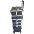 Brand Aluminum frame 4 in 1 Trolley Makeup Box Beauty Case with wheels professional makeup Suitcase