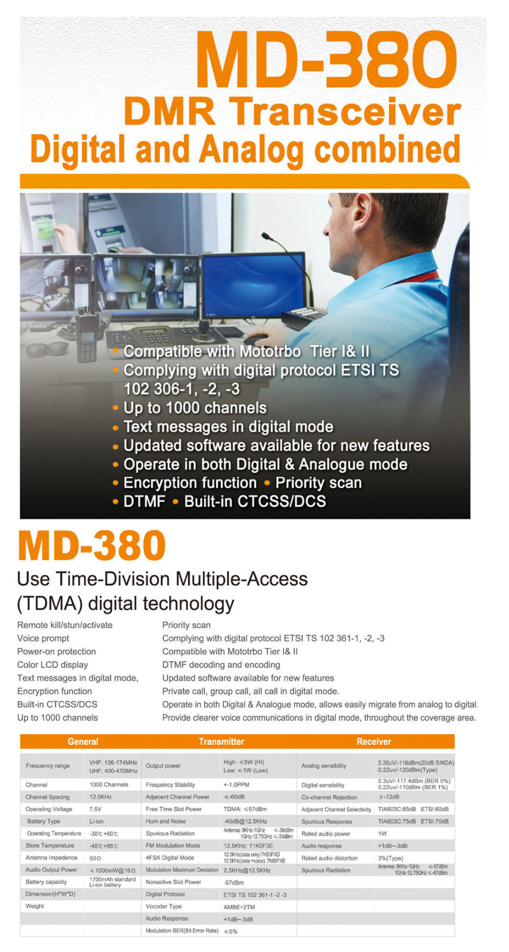 MD380 DMR compatiable with MOTOROLA