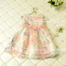 Flower Printing girls fall dress,wholesale fshion 2015 girls clothing, 5 pcs/lot(2409010),fit for 2-6 years