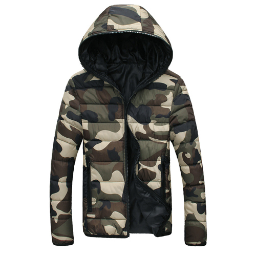 2015 New Fashion Winter Warm Jacket Coat Men Outdoor Hooded Parka Mens Padded Camouflage Jackets Coats Chaqueta Hombre 13M0105