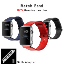 100% cuero genuino lazo correa para Apple reloj Iwatch 38 mm 42 mm correa muñequera para Apple seguir / deporte / Edition + banda adaptador