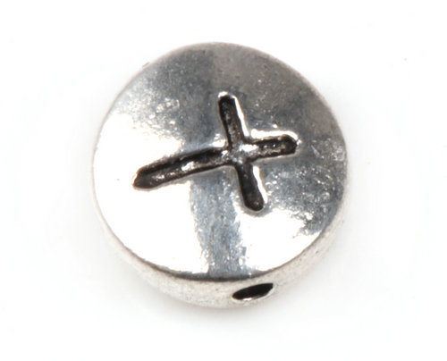 Crafts cross Cross cheap 10pcs Round charms  Wholesale Tibetan  Silver fashion cheap Art