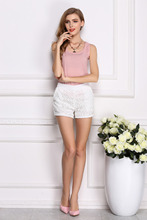 Popular fashion and fresh sweet dress sleeveless chiffon vest candy color pure color render unlined upper