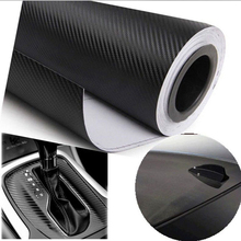 Free Shipping!127X30cm 3D Black Carbon Fiber Vinyl Film Carbon Fibre Car Wrap Sheet Roll Film  tools Sticker Decal car styling