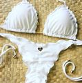 2016 Sexy Solid Bikini Bandage Swimwear Cut Out Swimsuit Retro Halter Bikini Set Brazilian Women Bikiny