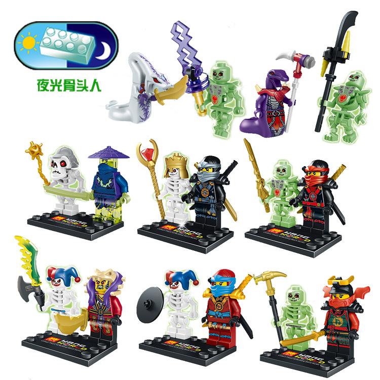8 Pcs Luminous Ninjago Marvel Ninja Building Blocks 79156 Action Model Kits Brick Toys Minifigures Ninjagoed Compatible Legoe