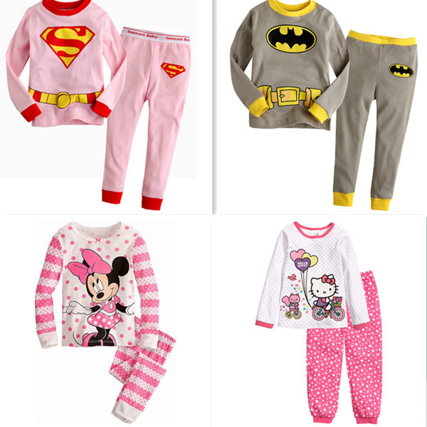New girls sleepwear baby clothes children clothing sets kids suits cotton pajamas 2 pcs home fashion