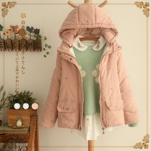 Winter women’s 2015 brief small umbrella solid color plus velvet wadded jacket outerwear female
