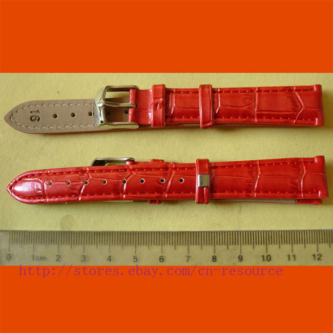 1 x 16 mm GENUINE COW LEATHER watch band red 04