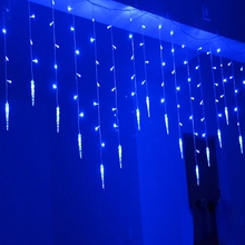 Holiday Lighting 4×0.6M 220V Icicle Colorful Fairy Xmas LED Curtain String luminarias Garland Decoration Christmas LED Light