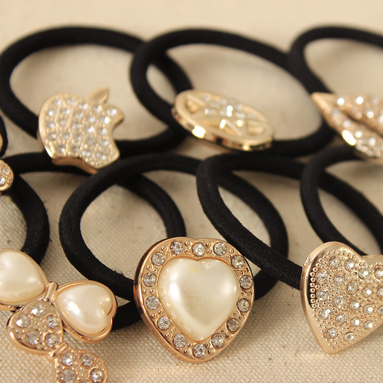 Korean Original Bow Pearls Flowers Rubber Band Casual Hair Ring for Women Headwear Hair Accessories