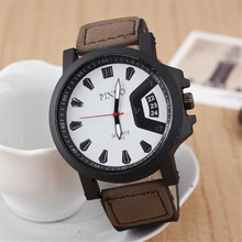 2015 nuevos relojes para hombre reloj de cuarzo de cuero falso exterior reloj deportivo envío gratis venta al por mayor relojes para hombres relojes de
