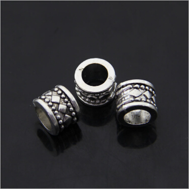 20pcs lot Tibetan Silver Beads Vintage DIY Jewelry Bracelet Big Hole Spacer Beads Wholesale