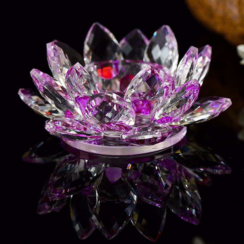 Cheap Crystal Glass Lotus Flower Candle Holders Europe Bowl Candlestick