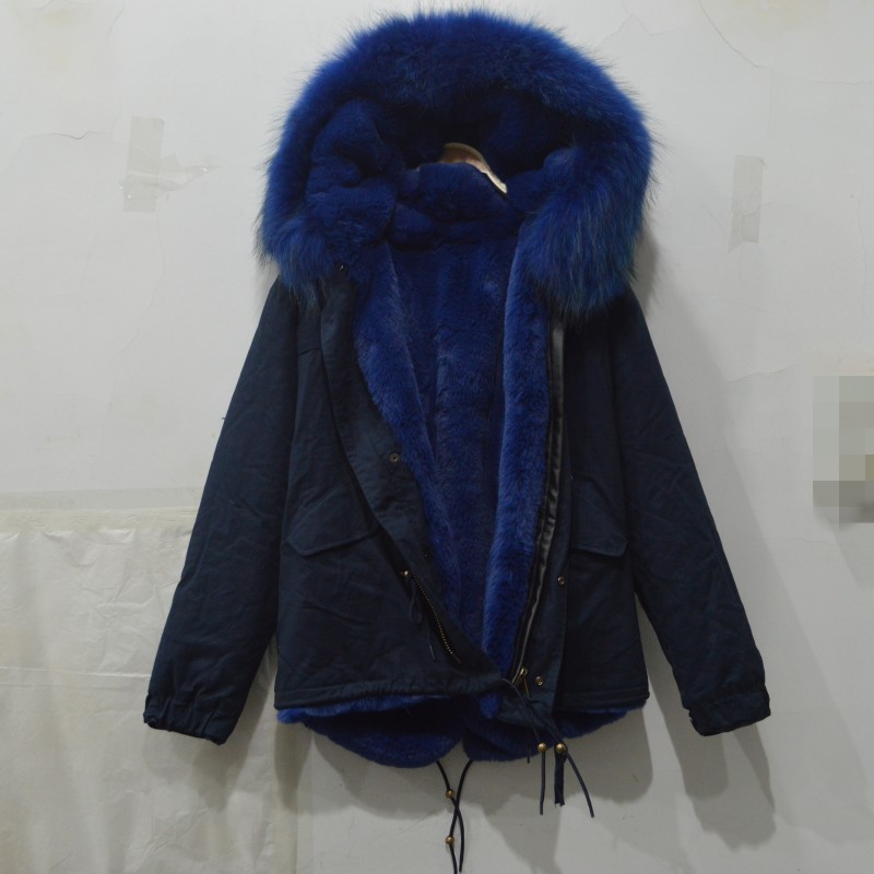 2015 new winter  Korean version star  same paragraph blue Nagymaros collar Short paragraph Female Cotton jacket JSH843
