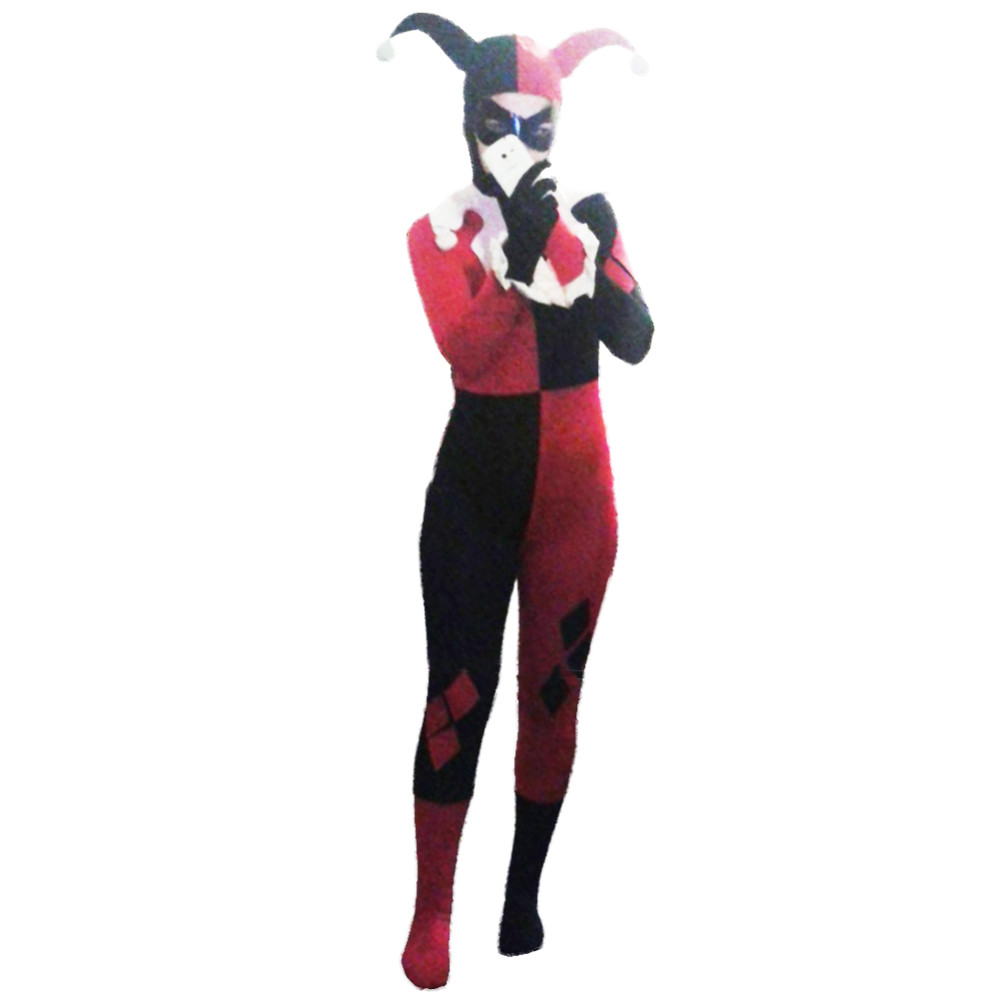 Harley Quinn Costume Superhero Girls Cosplay full Bodysuit halloween