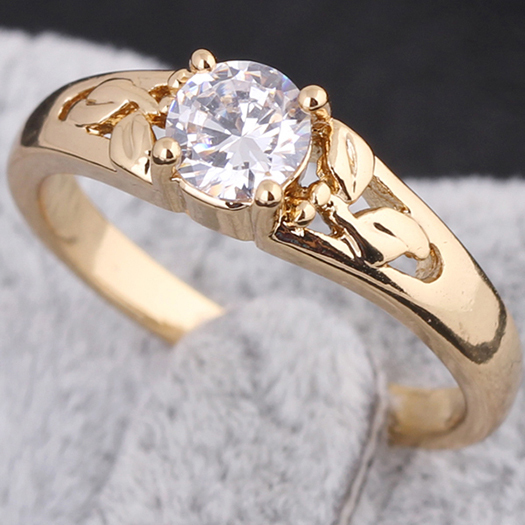 wholesale new arrival hot sale 18K gold plated CZ fashion hollow ring free shipping E shine