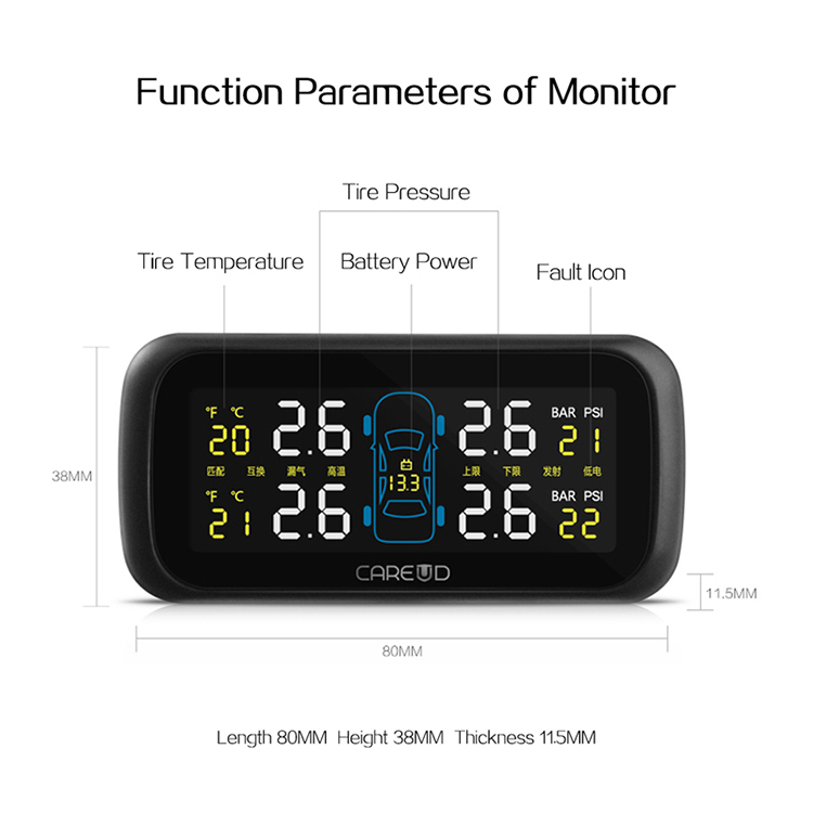 U903 TPMS Car tire pressure monitor system 25