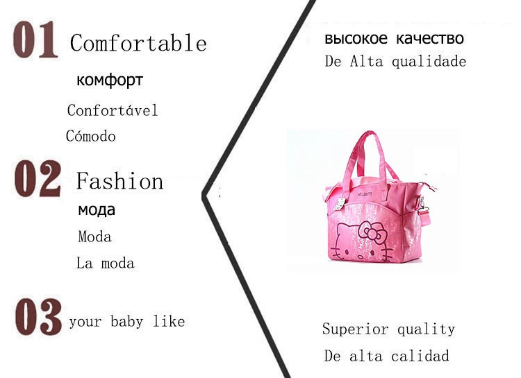 Canvas Baby Diaper Bag For Mom Mummy Mother Hello Kitty Maternity Nappy Bags High Qaulity Thermal Insulation Stroller Bag (16)