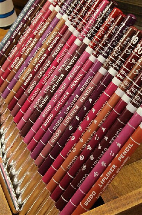New Waterproof Professional Lip Liner Pencil Long Lasting 24Colors  Lip liner pen makeup Free Shipping