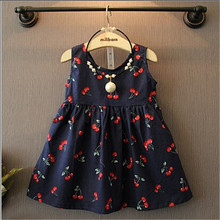 2-11years Baby Girl Dress Clothes Floral Print Girls Dress Summer 2016 Costume Casual Clothes