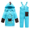 2016 Winter Baby Boy Girls Snowsuit Toddler Kids Down Coat Ski Suit Set Baby Clothes Thick