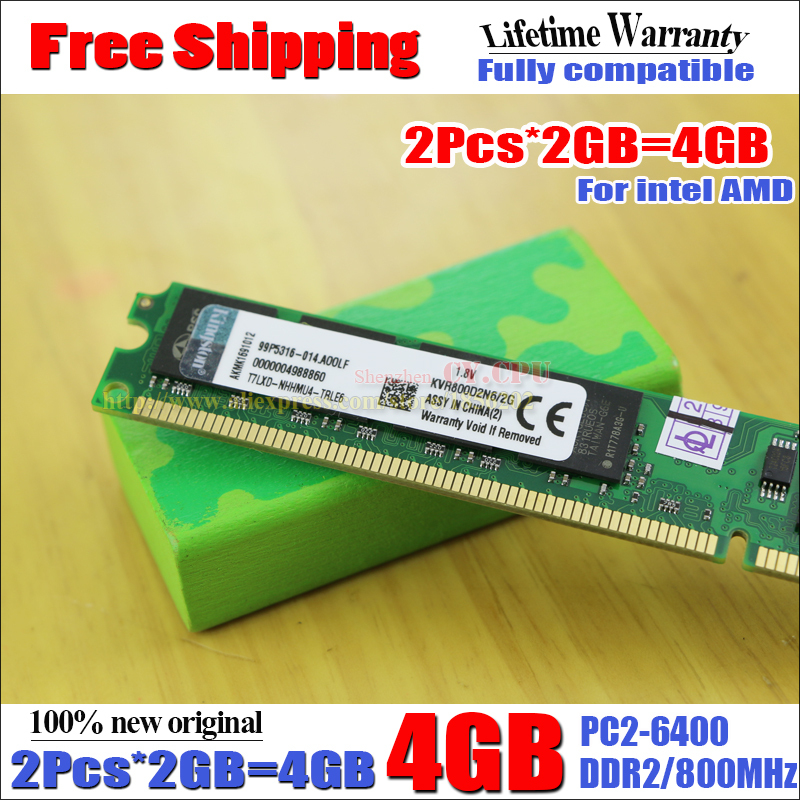 4  ( 2 . * 2  ) DDR2 PC2-6400 800     DIMM  RAM 240  (  intel amd )   