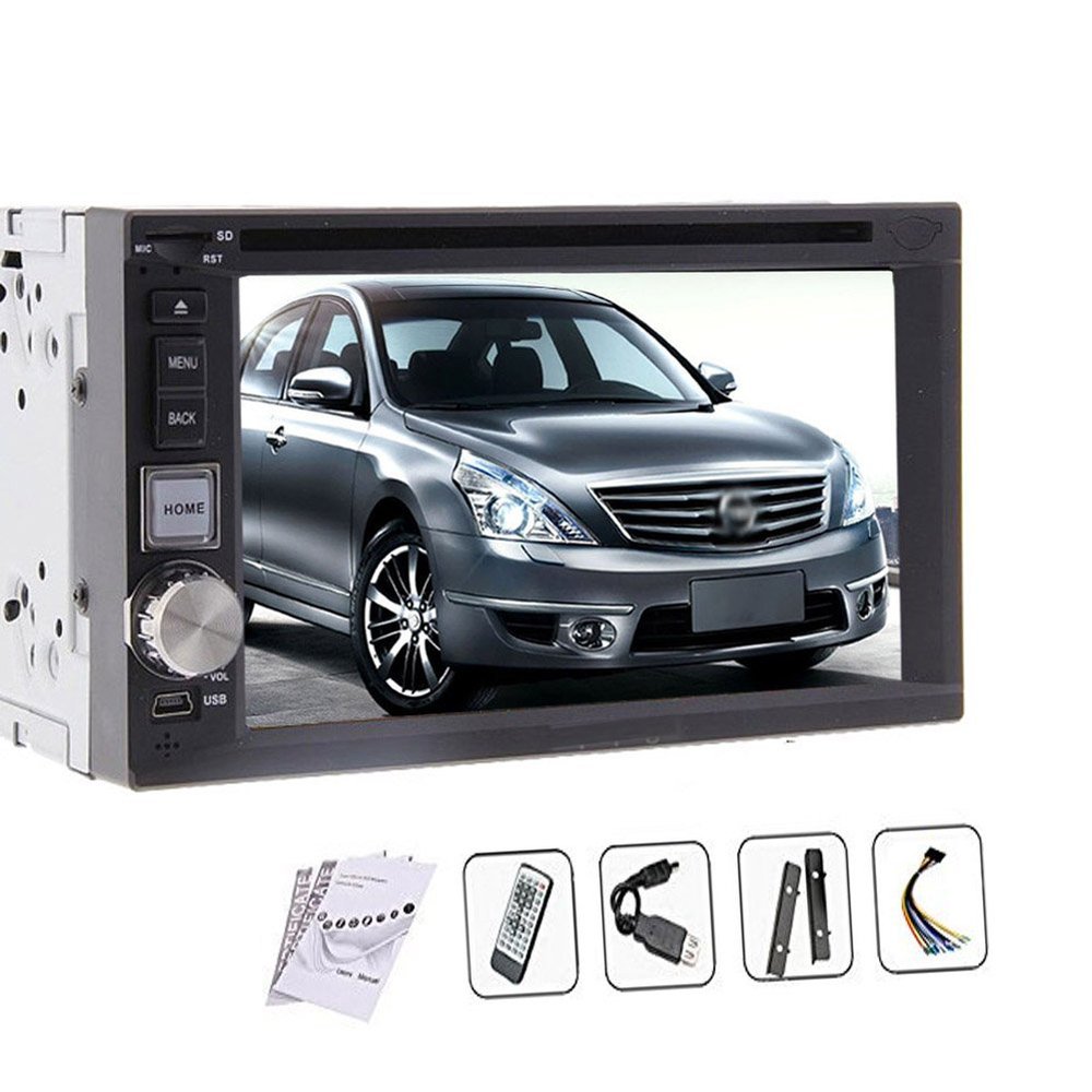 6.2 Inch Car DVD CD Player Radio Stereo In dash Universal Head Unit Car PC High Def Double Din Touch Screen Bluetooth SD USB