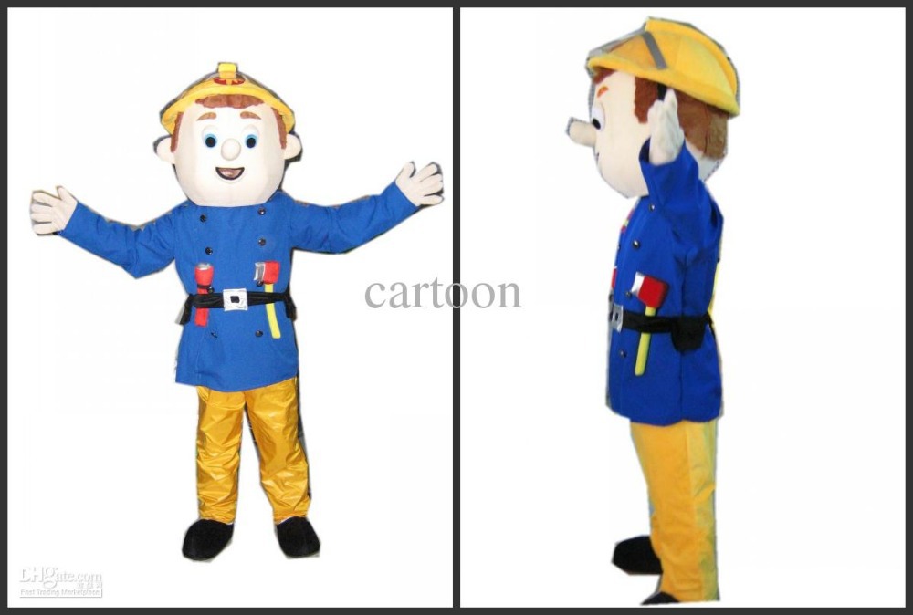 Fireman Sam Adult Style Cartoon Cartoon Mascot Costume Fancy Dress 