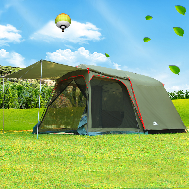 Authentic August 4-8 person outdoor camping 1Hall 1Bedroom anti-rain wind big traveling camping tent in good quality large space Authentic August 4-8 person outdoor camping 1Hall 1Bedroom anti-rain wind big traveling camping tent in good quality large space