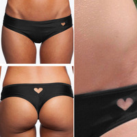 2015 EA14 Sexy Women Heart Cut-Out T-Back Thong Bikini Bottom Beachwear Bathing M
