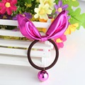 New Shiny Rabbit Ear Elastics Hair Tie Baby Hair Accessories Hair Rope Ponytail Pearl Ears Shiny