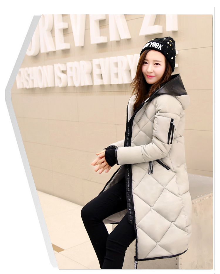 women jacket women winter coat  Winter women's fashion hooded thick down jacket and long sections Korean version free shipping