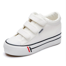 Free Shipping GirlsThick Soles Ubber Flat Shoes Hook & Loop Fashion Convenient Breathable Solid Color Canvas Women Shoes