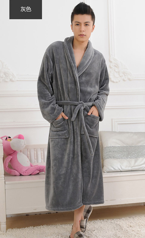 2015 Winter Autumn thick flannel men s women s Bath Robes gentlemen s homewear male sleepwear