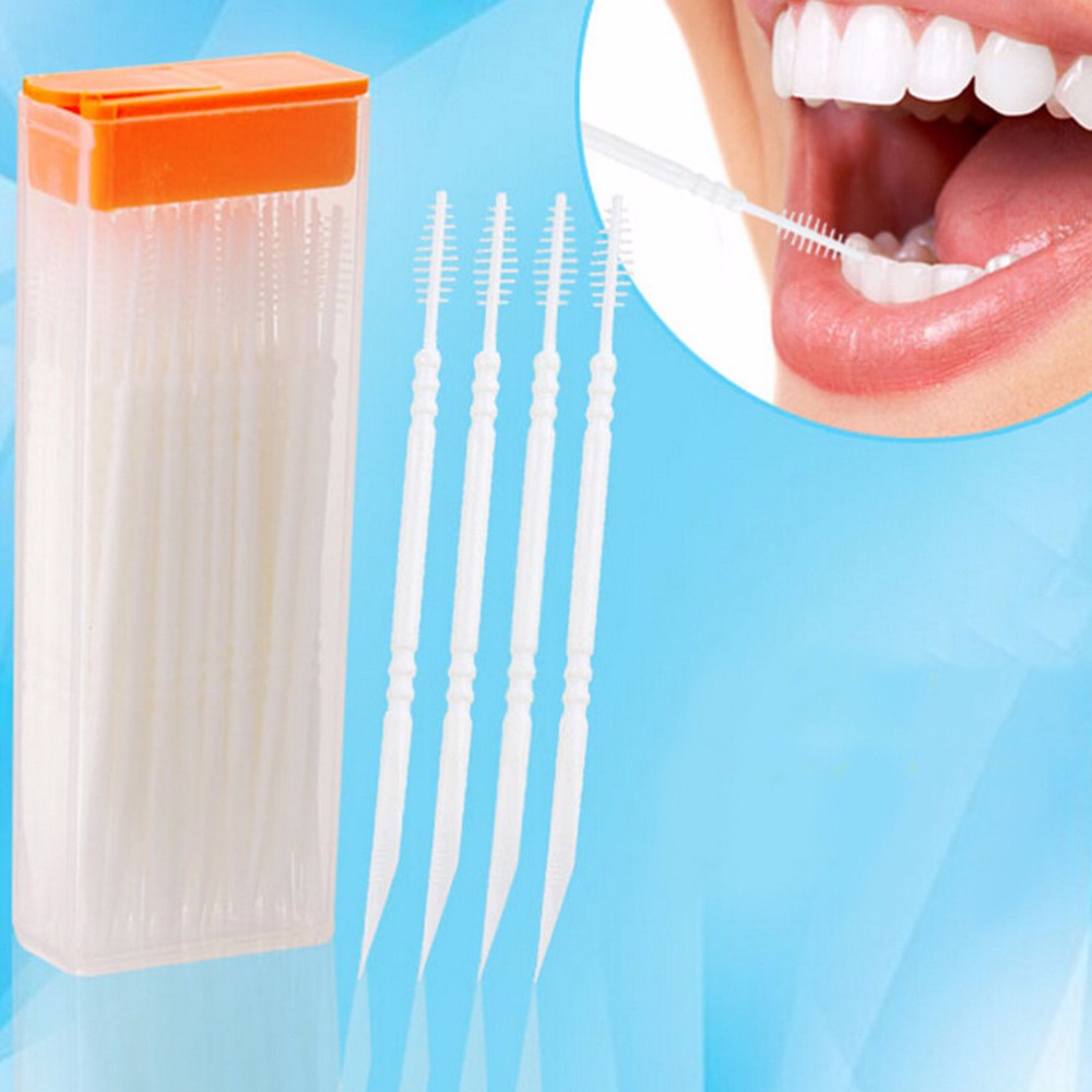 2019 Wholesale Pack 2 Way Oral Dental Tooth Pick Plastic Interdental