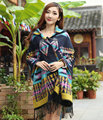 Winter Scarf Bohemian Cape Poncho Women Shawl Scarf Tribal Fringe Hoodies Jacket Ethnic Warm Cardigans Women