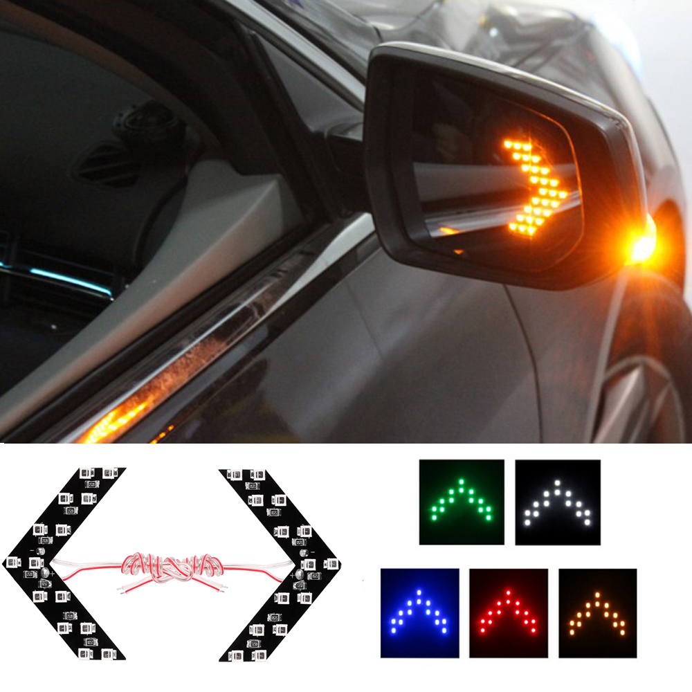 1 пара из светодиодов стрелка поверните стрелки свет 5 цветов прячется стиль автомобиля из светодиодов зеркала из светодиодов руководство свет