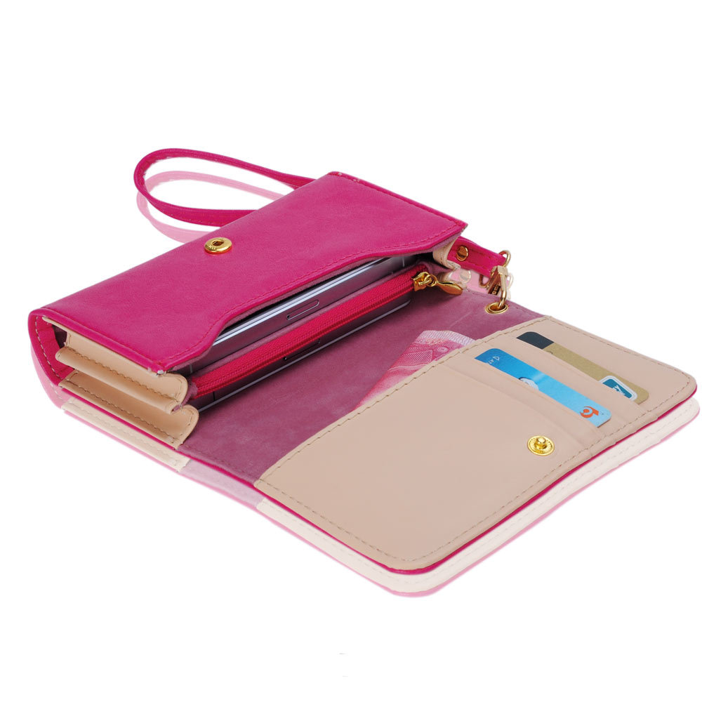 2015 Women Money Clip Wallet Multifunctional Clutch Bag Leather Phone Case Purse for iPhone 4 4S