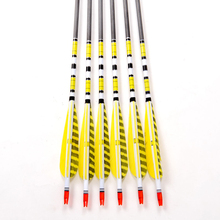 Hot Sale 80cm Craftsman Handmade Carbon Shaft Archery Arrows 6pcs pack Gold Turkey Feather Arrows For