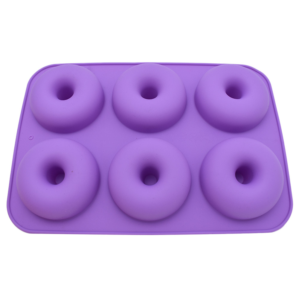 6-Cavity Silicone Donut Baking Pan Non-Stick Mold Dishwasher Decoration Tools
