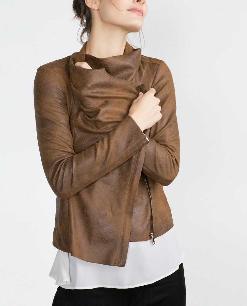 brown leather overshirt