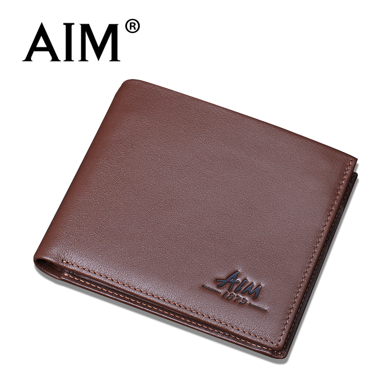 2014 New men Aim lettering male short design  horizontal genuine leather cowhide driver's license  male   wallet money clip