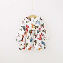 Stylish Baby Children Tunic Dress Toddler Girl Long Sleeve Butterfly Outfits 2-6 years New