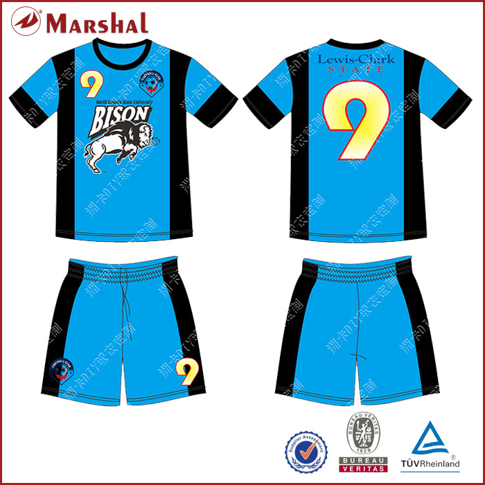 Full Soccer Uniform Wholesale,Custom Marshal soccer jersey with sublimation
