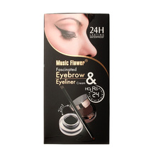 Pro 4 in 1 Eye Makeup Set Gel Eyeliner Brown Black Eyebrow Powder Make Up Waterproof