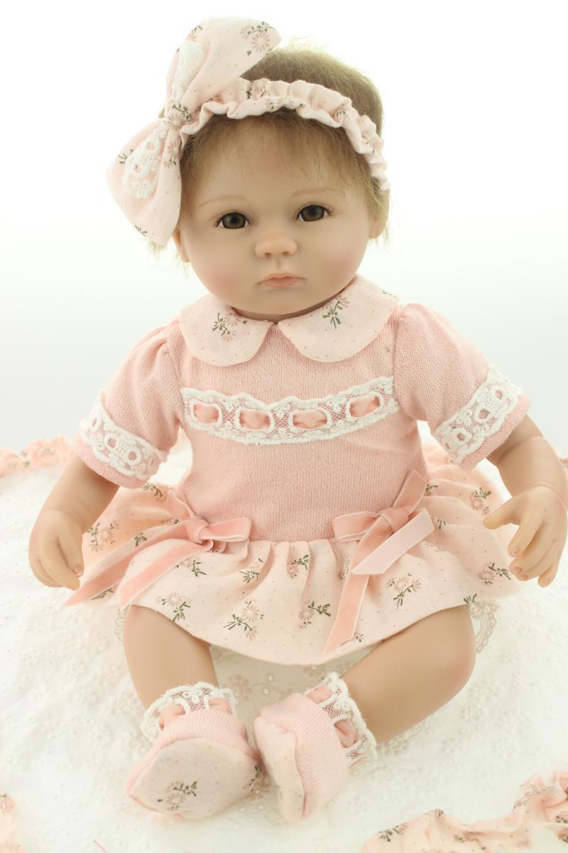Collectible Newborn Baby Doll 18Inch Soft Silicone Reborn Baby Dolls Love Baby Alive Doll Lifelike  Realistic Doll Baby For Girl